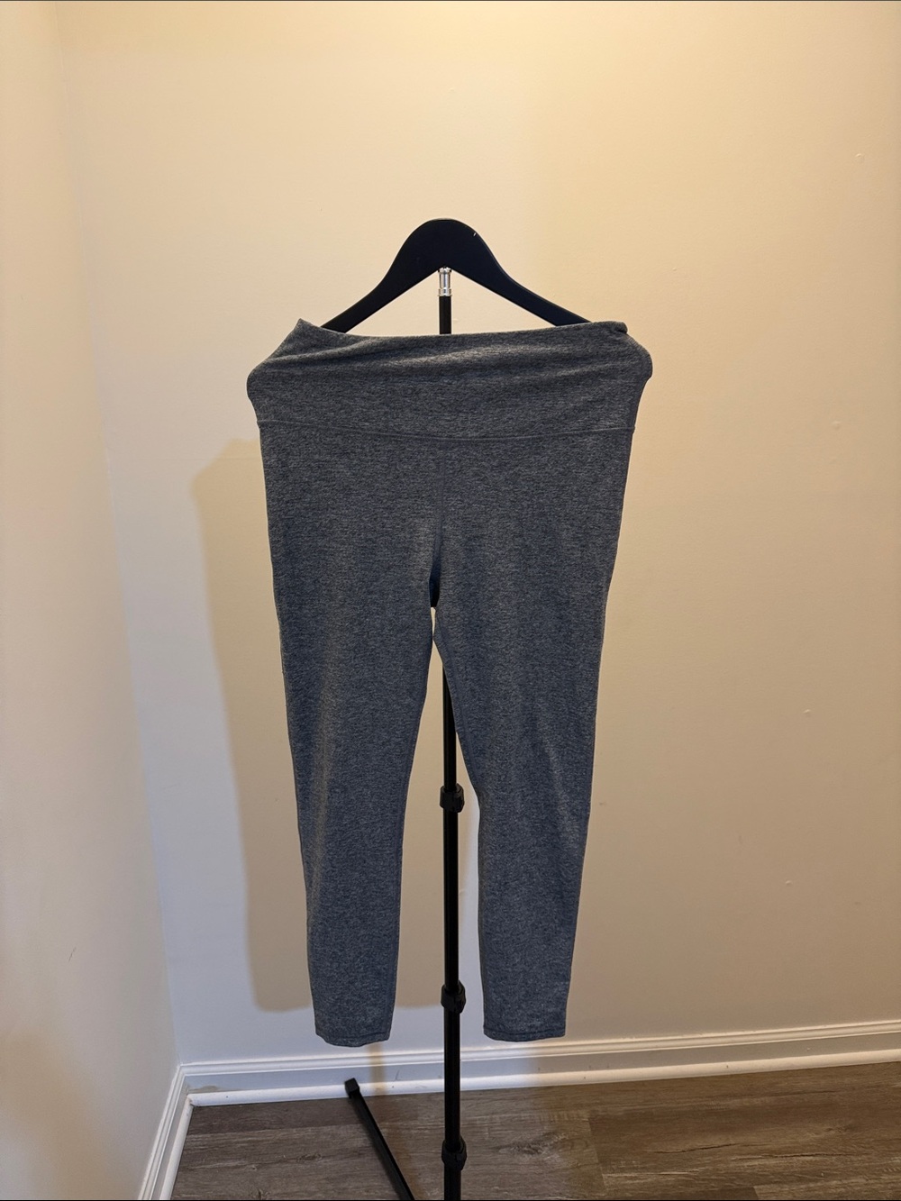 Zobha Heather Gray Fold-Over Waist Kids Leggings